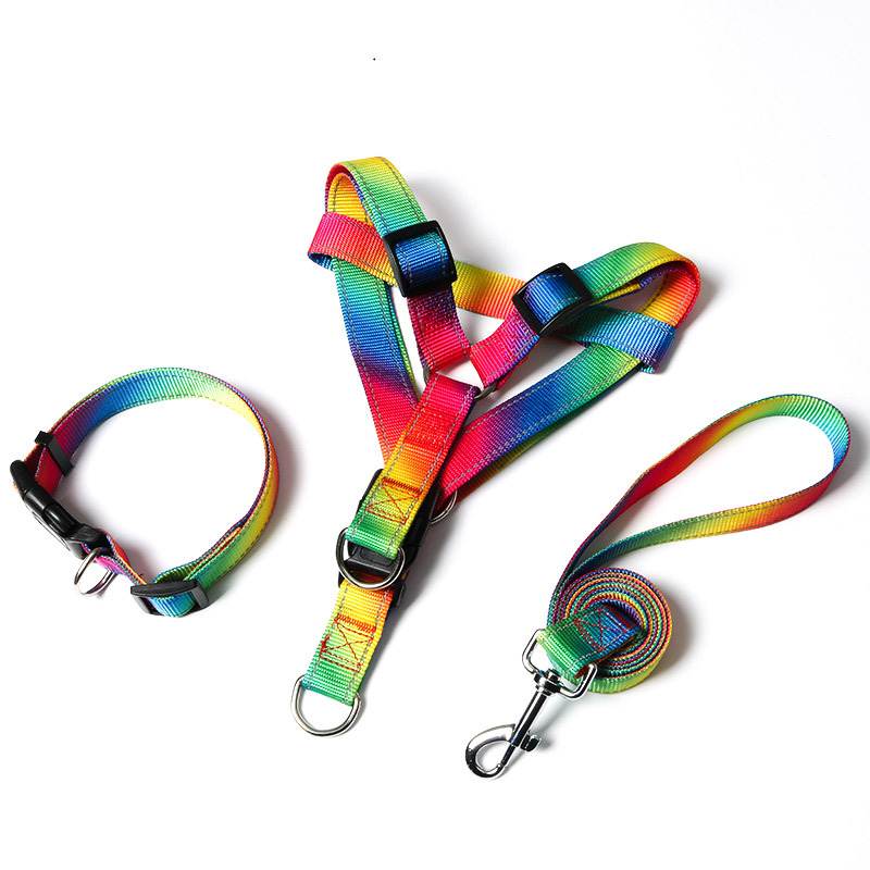 No Pull Dog Harness - Zhenjia Rainbow Colorful Dog Harness Set