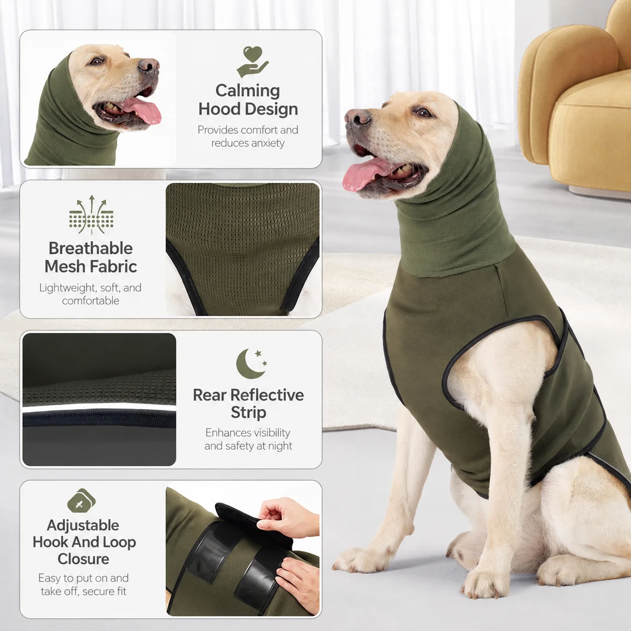 Adjustable Dog Calming Shirt S - Dog Anxiety Vest review and price